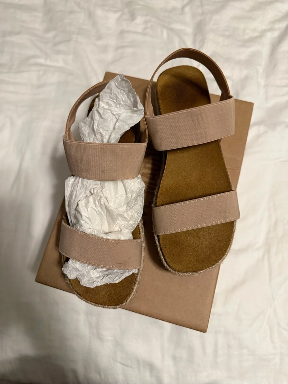 Steve Madden Taupe Espadrille Platform Sandals